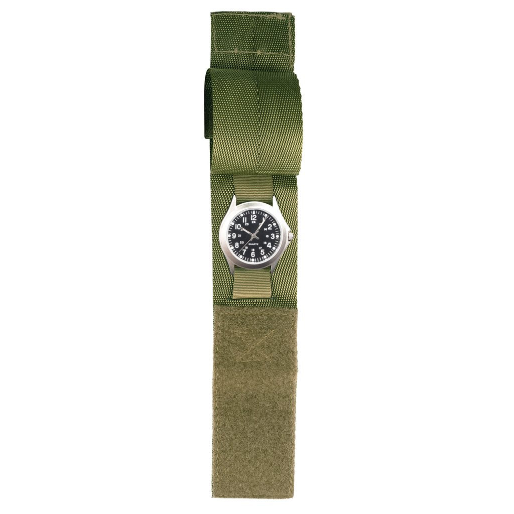 Correa para reloj COMMANDO nylon negra con funda y cierre de velcro