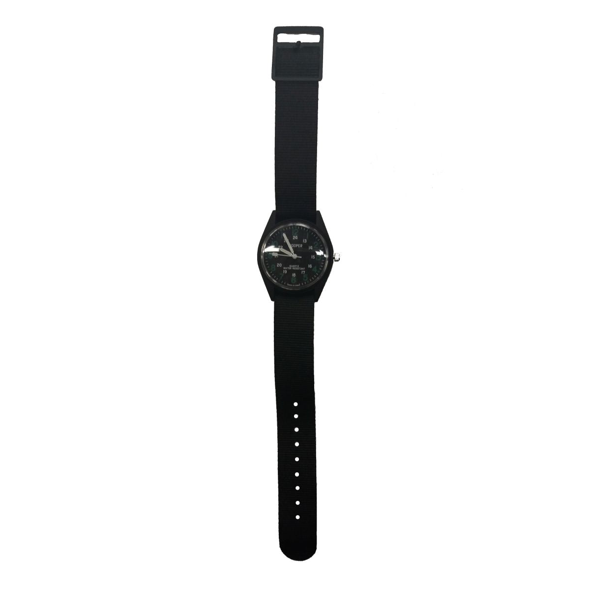 Reloj FIELD negro estilo militar con esfera negra y números verdes