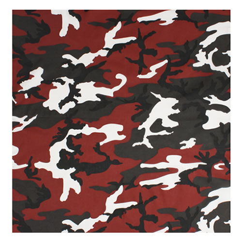 Pañuelo de algodón 55 x 55 cm camuflaje con bordes remallados