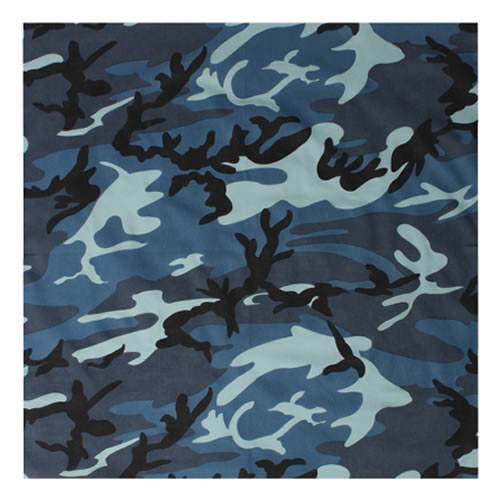 Pañuelo de algodón 55 x 55 cm camuflaje con bordes remallados