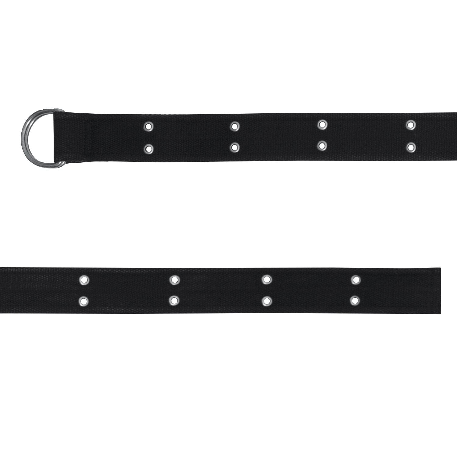 Cinturón vintage D-ring negro para mujer de algodón con remaches, ancho aprox. 4 cm