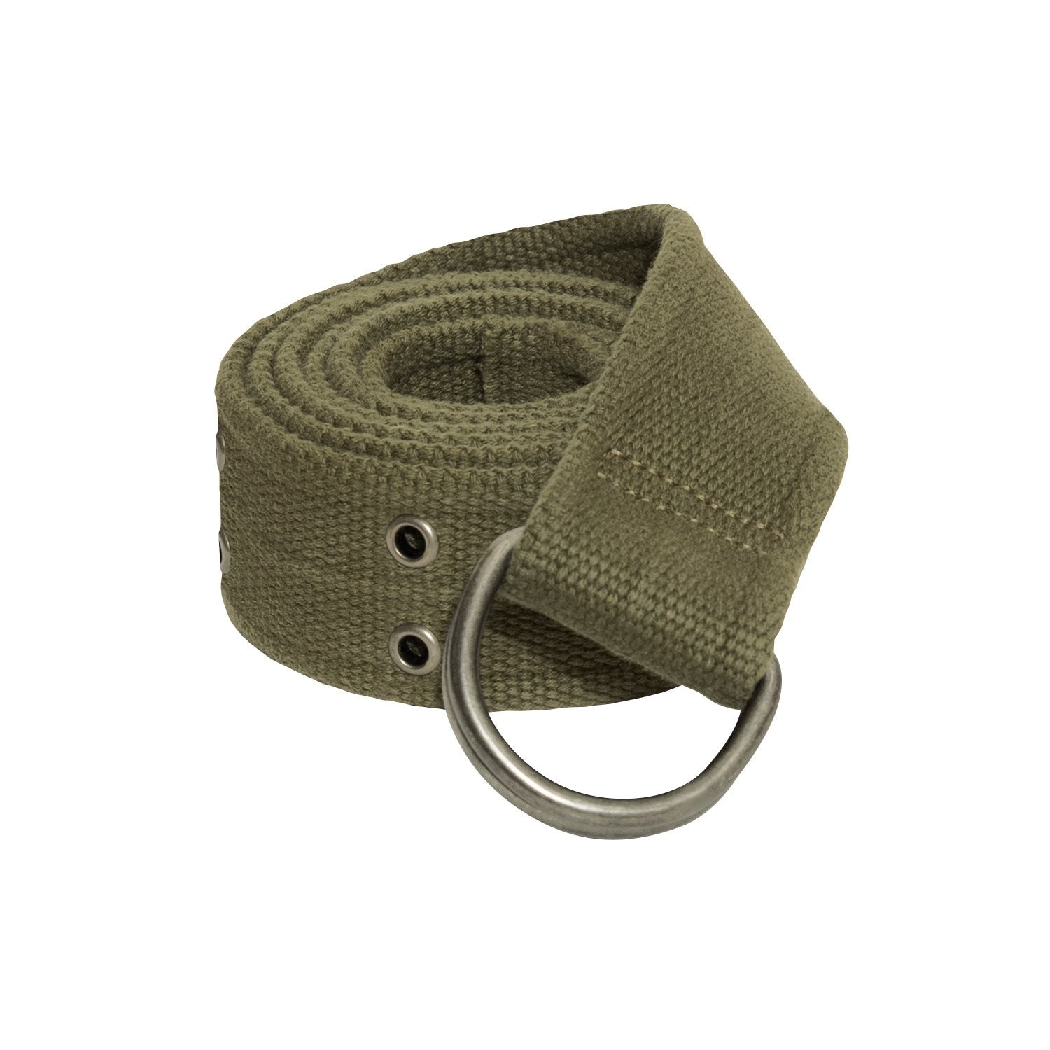 Cinturón mujer vintage D-Ring verde de algodón con remaches, ancho aprox. 4 cm