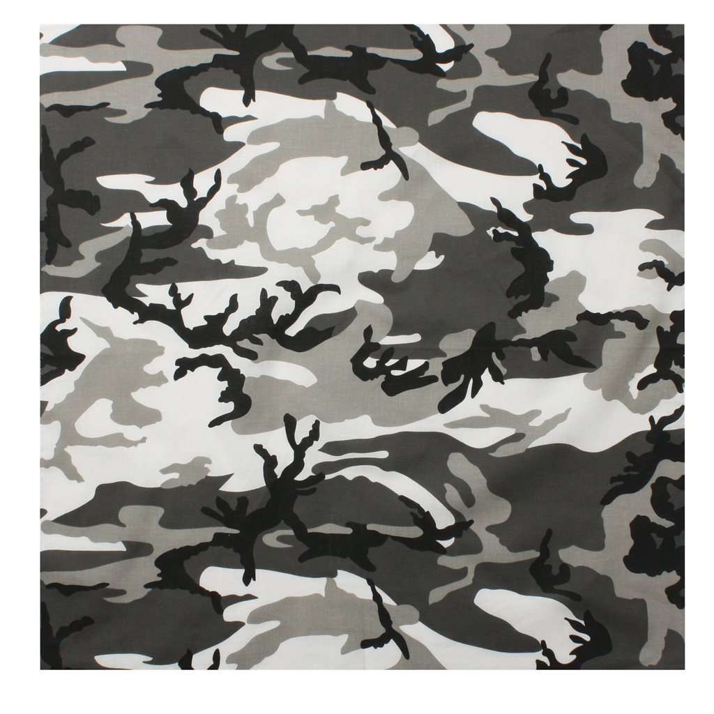 Pañuelo de algodón 55 x 55 cm camuflaje con bordes remallados