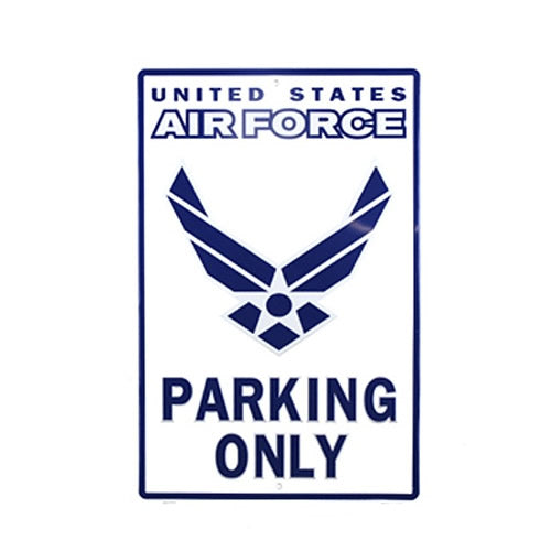 Cartel metálico PARKING AIR FORCE 46 x 30,5 cm con lámina protectora