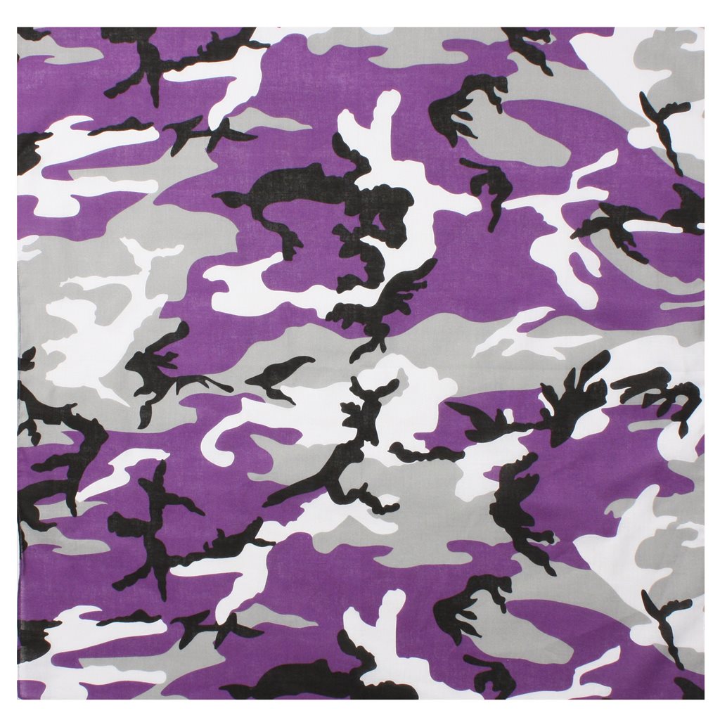 Pañuelo de algodón 55 x 55 cm camuflaje con bordes remallados