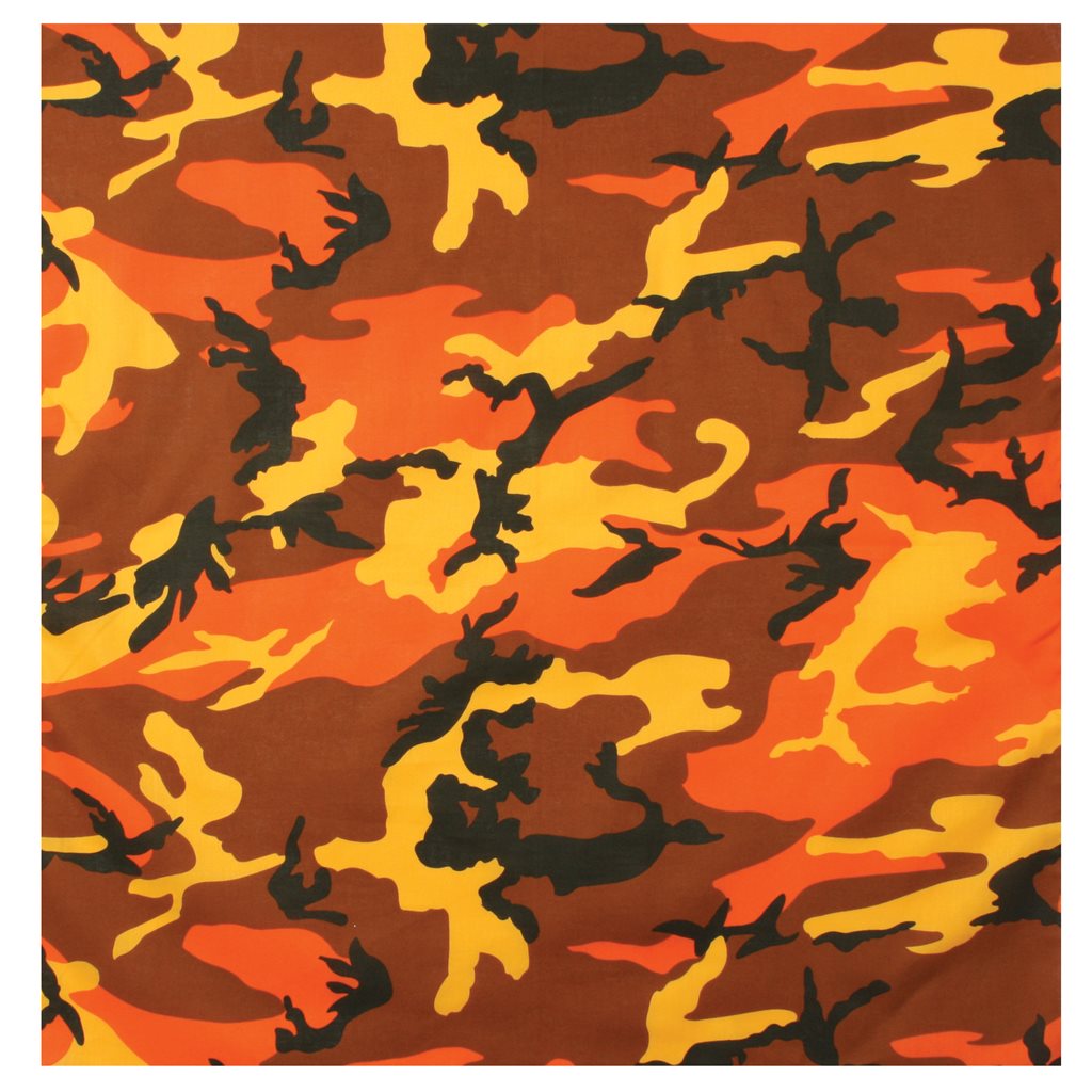 Pañuelo de algodón 55 x 55 cm camuflaje con bordes remallados