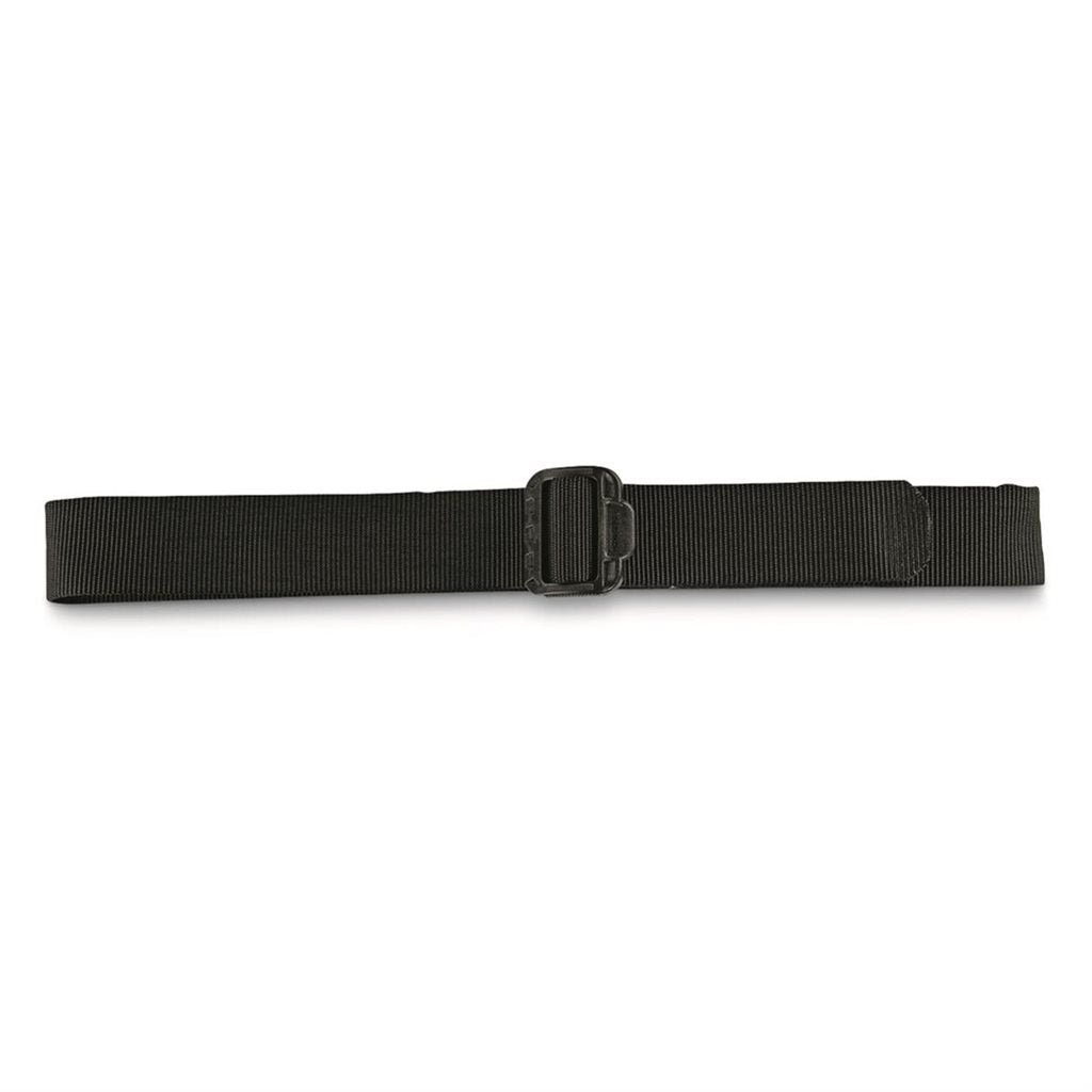 Cinturón negro de nylon con hebilla plástica y bolsillo oculto, ancho 44 mm