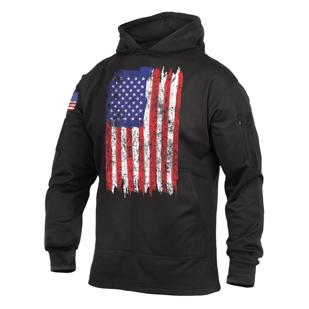 Sudadera con capucha CONCEALED CARRY multicolor con bandera USA y bolsillo oculto