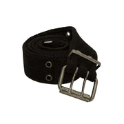 Cinturón de algodón VAGE negro con doble hebilla, ancho 4,5 cm