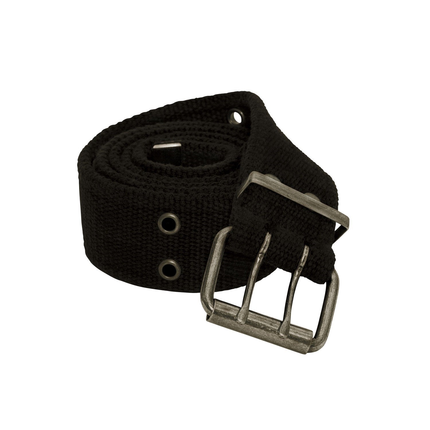 Cinturón de algodón VAGE negro con doble hebilla, ancho 4,5 cm