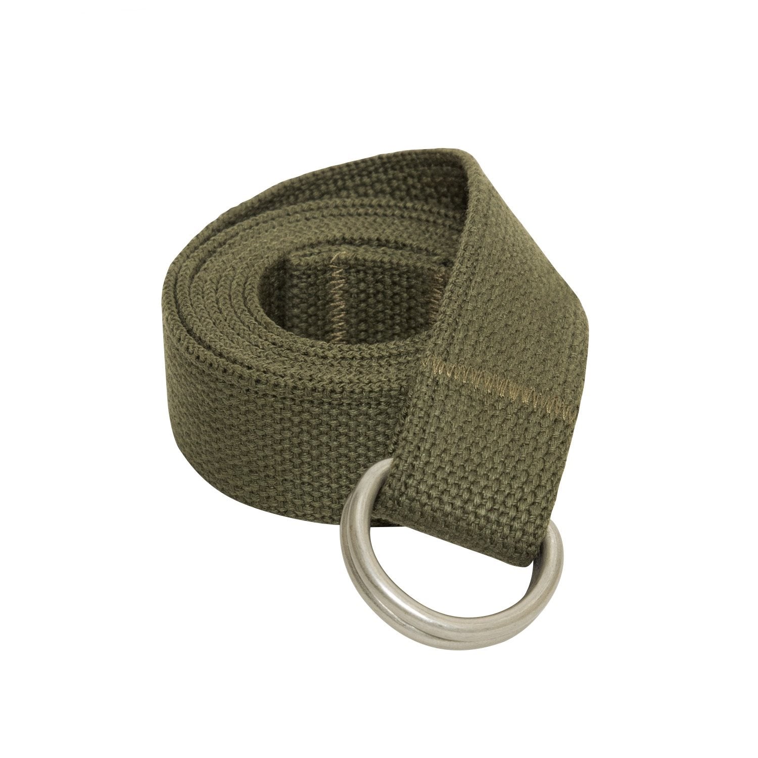 Cinturón Military D-Ring Expedition verde de algodón 32 mm con anillas D metálicas