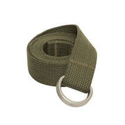 Cinturón Military D-Ring Expedition verde de algodón 32 mm con anillas D metálicas