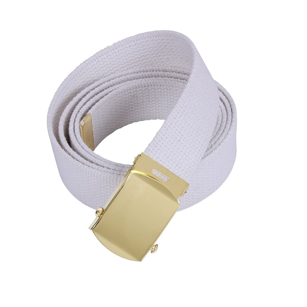 Cinturón negro de lona con hebilla dorada 110 cm