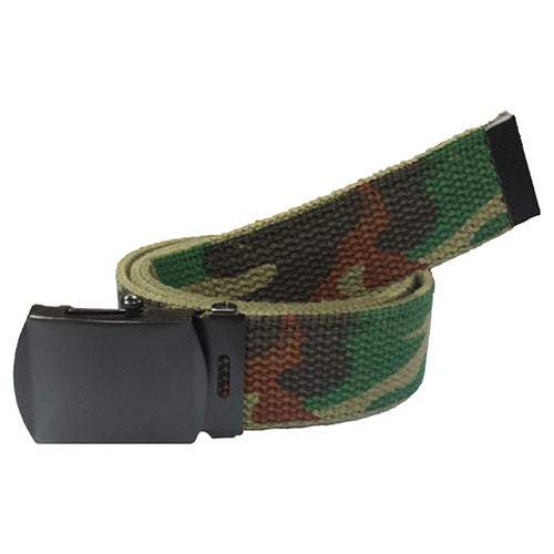 Cinturón reversible WOODLAND de algodón con hebilla metálica negra, talla 110 cm