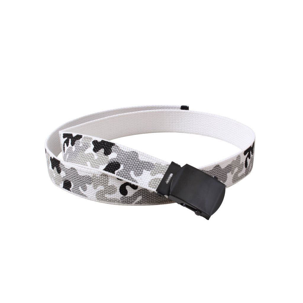Cinturón reversible Army ACU Digital 135 cm en algodón con hebilla metálica negra, lado camuflaje y lado liso