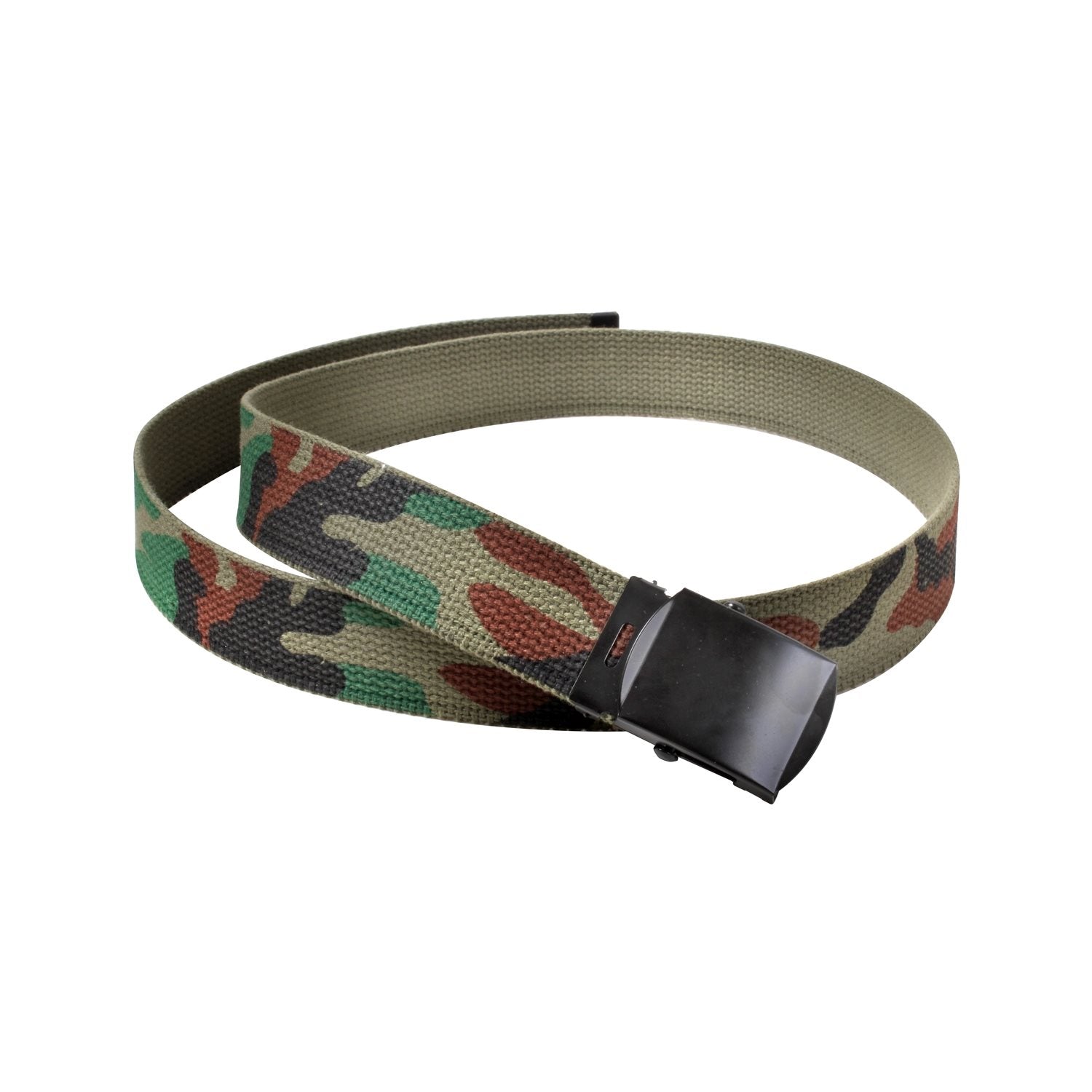 Cinturón reversible Army ACU Digital 135 cm en algodón con hebilla metálica negra, lado camuflaje y lado liso