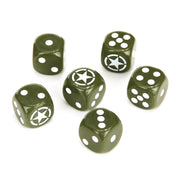 Pack de 6 dados con diseño MILITARY