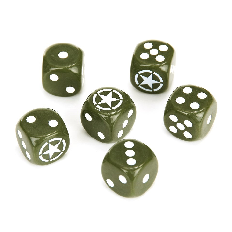 Pack de 6 dados con diseño MILITARY