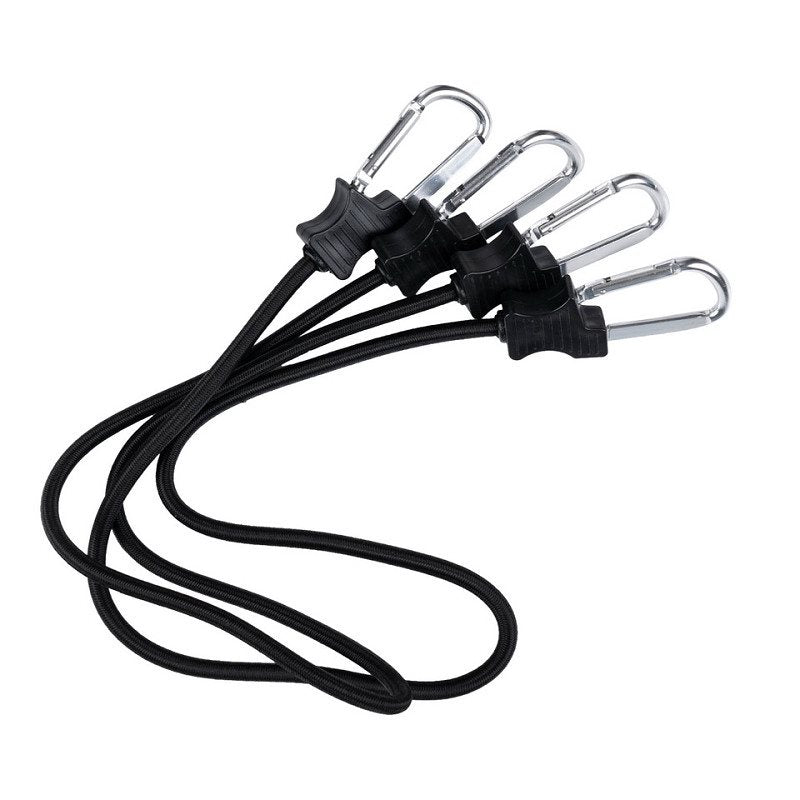 Gomas elásticas 90 cm con mosquetones, 2 unidades, negro