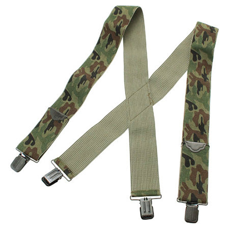 Tirantes anchos X para pantalón US WOODLAND con clips metálicos y goma 5 cm ajustable