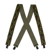 Tirantes anchos X para pantalón US WOODLAND con clips metálicos y goma 5 cm ajustable