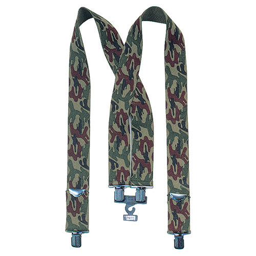 Tirantes anchos X para pantalón US WOODLAND con clips metálicos y goma 5 cm ajustable
