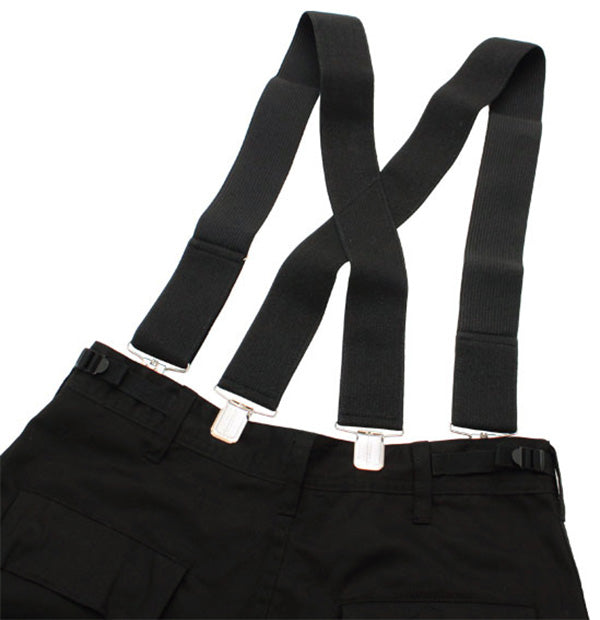 Tirantes US negros para pantalones en X con clips metálicos, goma 5 cm ajustable hasta 100 cm