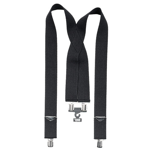 Tirantes US negros para pantalones en X con clips metálicos, goma 5 cm ajustable hasta 100 cm