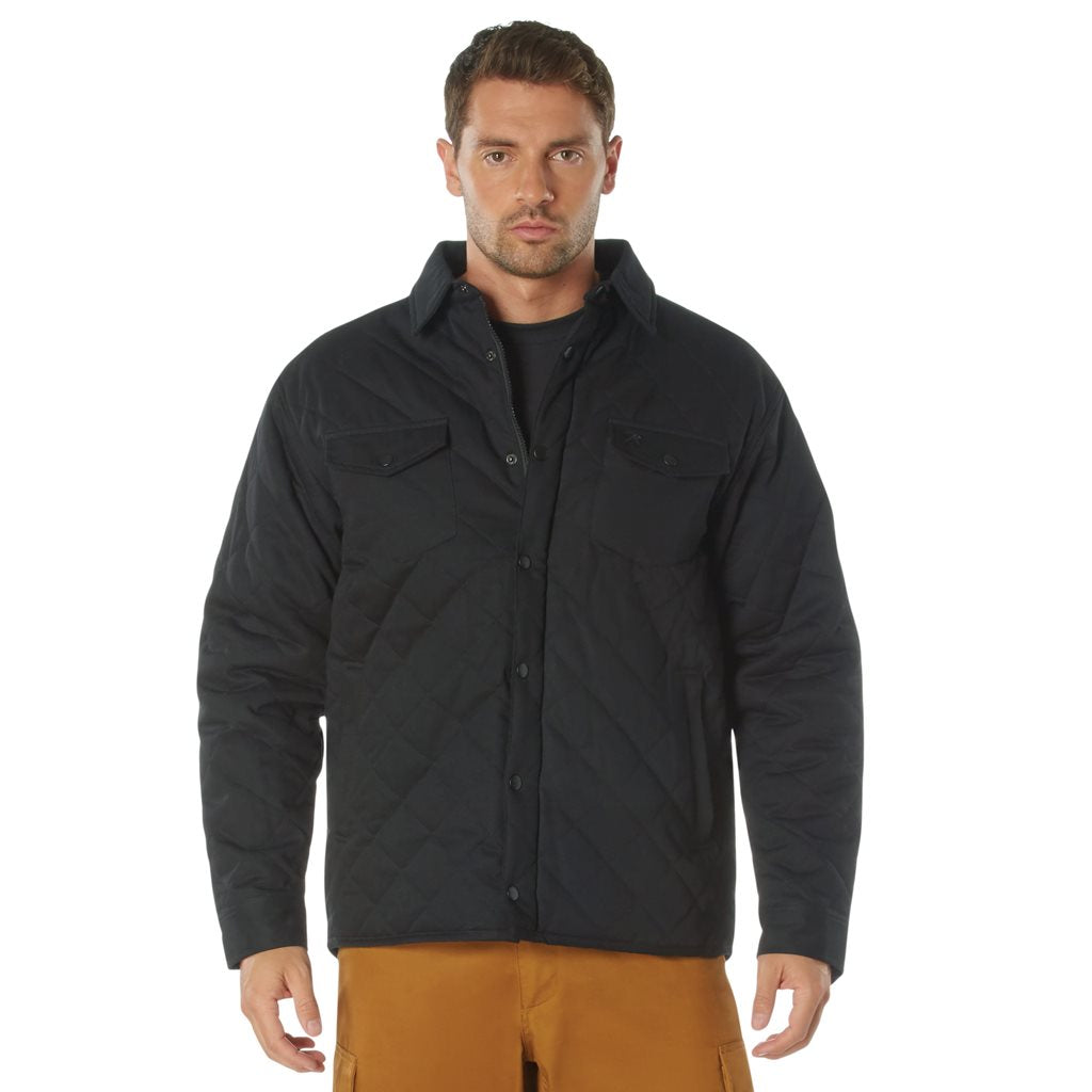 Chaqueta acolchada Diamond Quilt de algodón negra