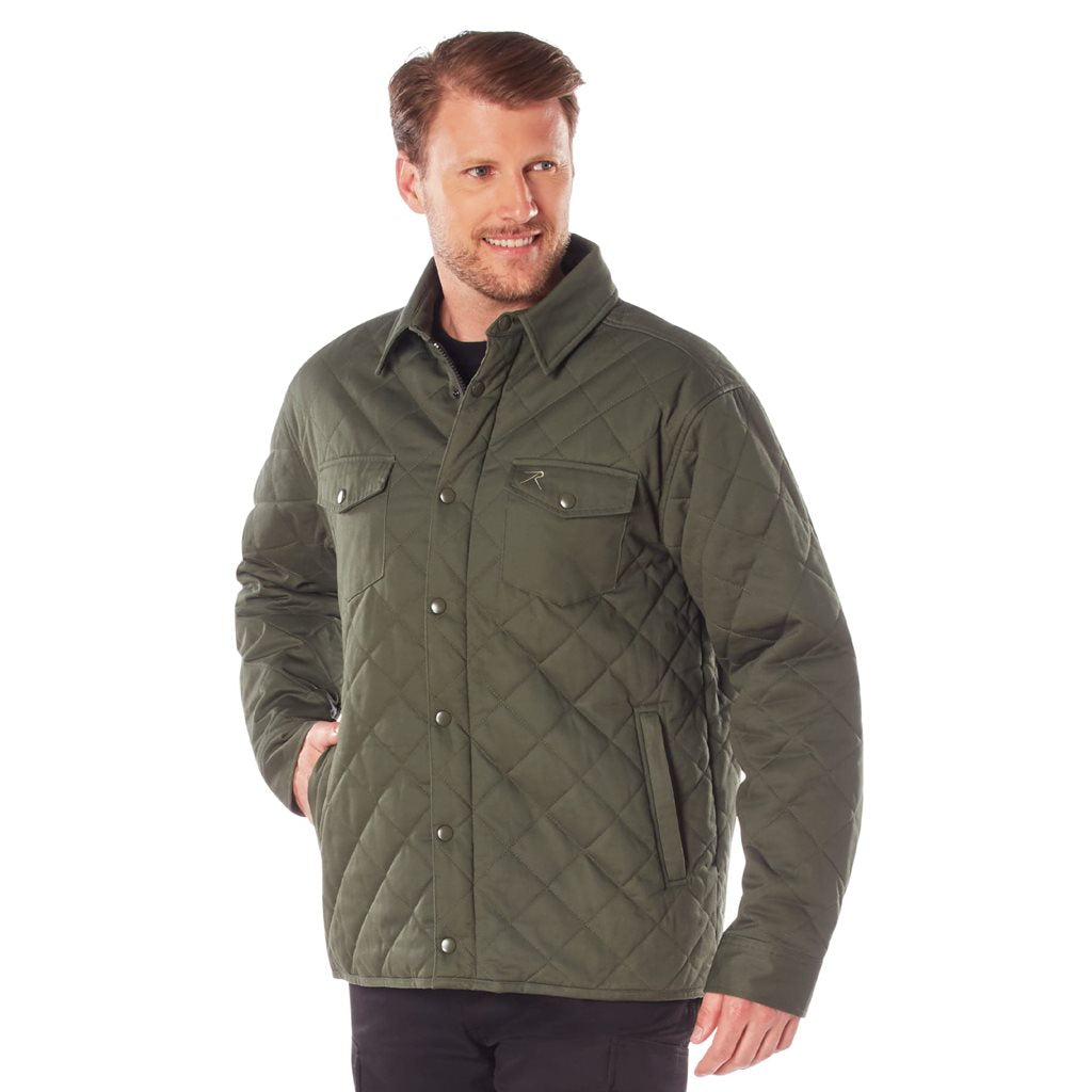 Chaqueta acolchada DIAMOND QUILT de algodón verde