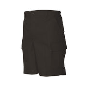 Pantalones cortos Tru-Spec BDU rip-stop negros con bolsillos cargo y cintas de ajuste