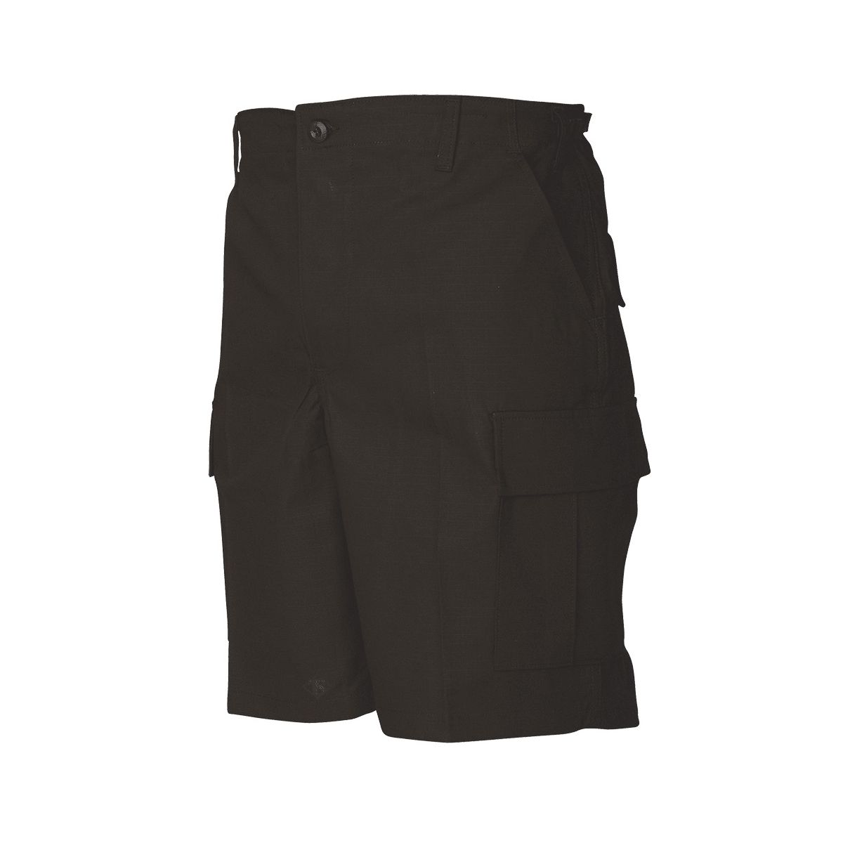 Pantalones cortos Tru-Spec BDU rip-stop negros con bolsillos cargo y cintas de ajuste