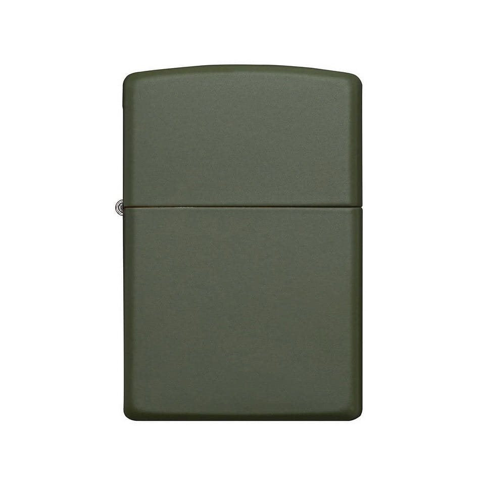 Encendedor Zippo de gasolina verde mate en caja de regalo