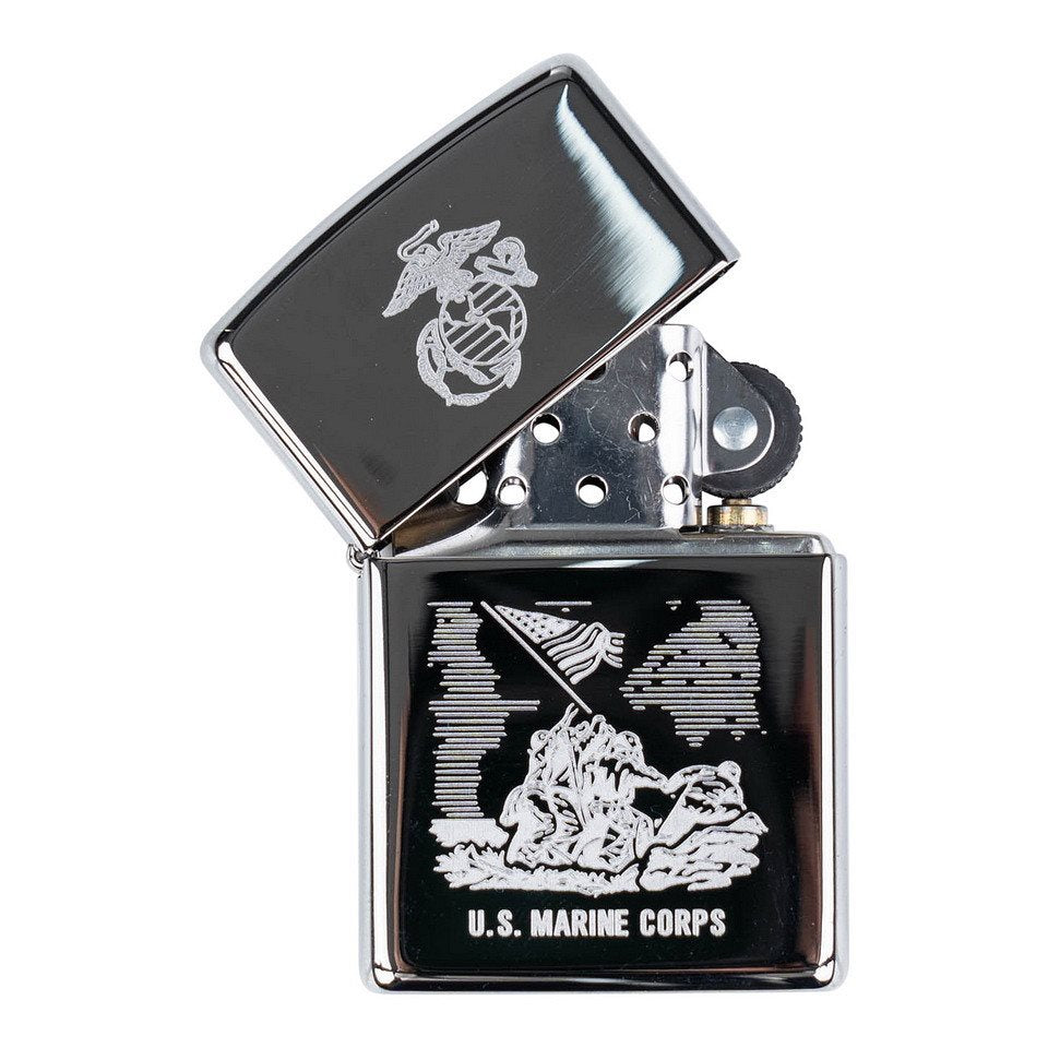 Encendedor ZIPPO US Marine Corps a gasolina, resistente al viento y acabado metálico