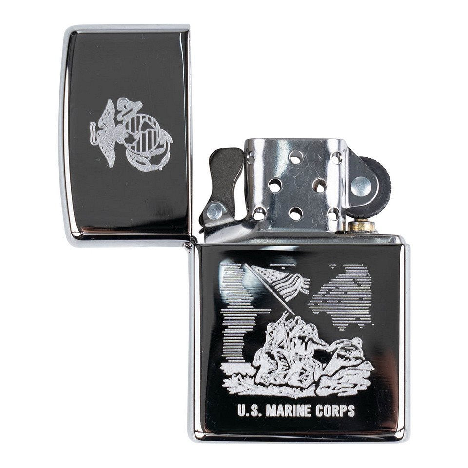 Encendedor ZIPPO US Marine Corps a gasolina, resistente al viento y acabado metálico