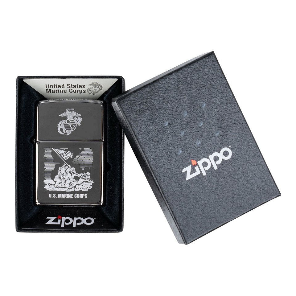 Encendedor ZIPPO US Marine Corps a gasolina, resistente al viento y acabado metálico