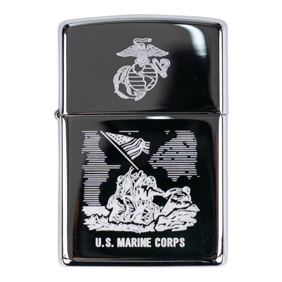 Encendedor ZIPPO US Marine Corps a gasolina, resistente al viento y acabado metálico