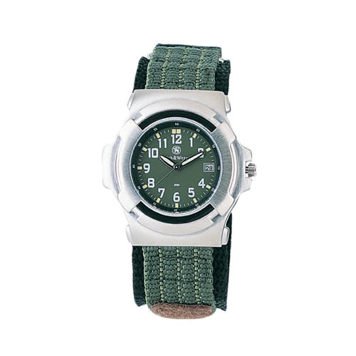 Reloj SMITH & WESSON verde con correa de nailón oliva y cierre de velcro