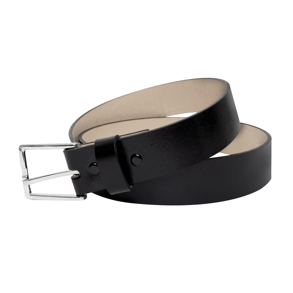 Cinturón de uniforme Garrison de cuero negro con hebilla metálica niquelada, ancho 45 mm