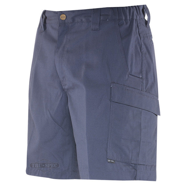 Pantalones cortos tácticos 24-7 Simply Tactical Cargo azules con cintura elástica y cuña en la entrepierna