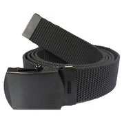 Cinturón de nylon negro con hebilla negra, 110 cm