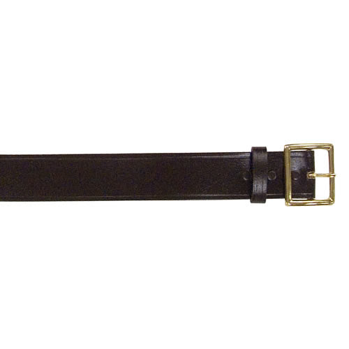 Cinturón GARRISON de cuero negro con hebilla dorada, ancho 45 mm