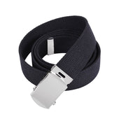 Cinturón US negro con hebilla plateada 160 cm - 4264CHR-BLK