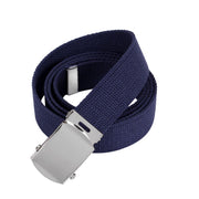 Cinturón US azul 160 cm con hebilla plateada