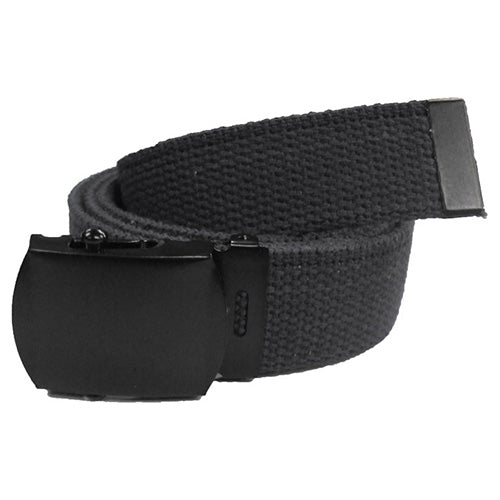 Cinturón negro de algodón 32 mm con hebilla metálica negra, talla 110