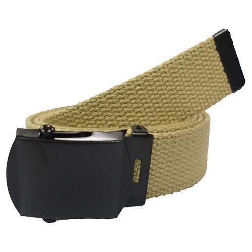 Cinturón negro de algodón 32 mm con hebilla metálica negra, talla 110