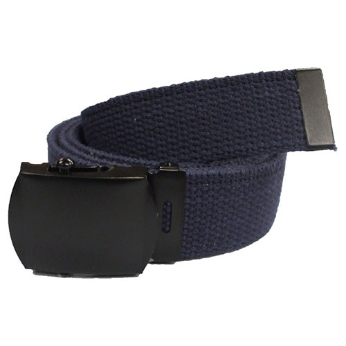 Cinturón negro de algodón 32 mm con hebilla metálica negra, talla 110