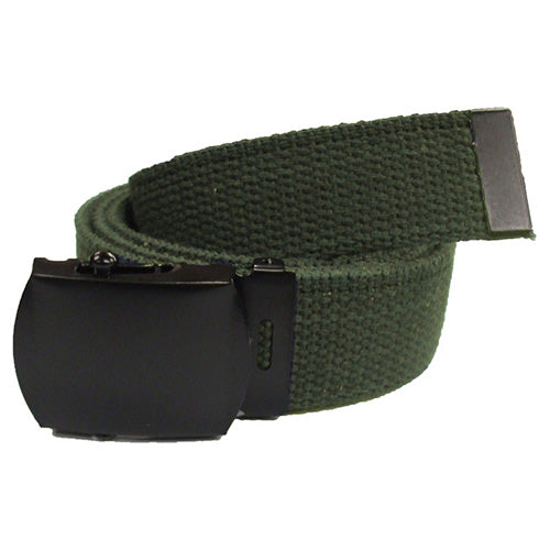 Cinturón negro de algodón 32 mm con hebilla metálica negra, talla 110