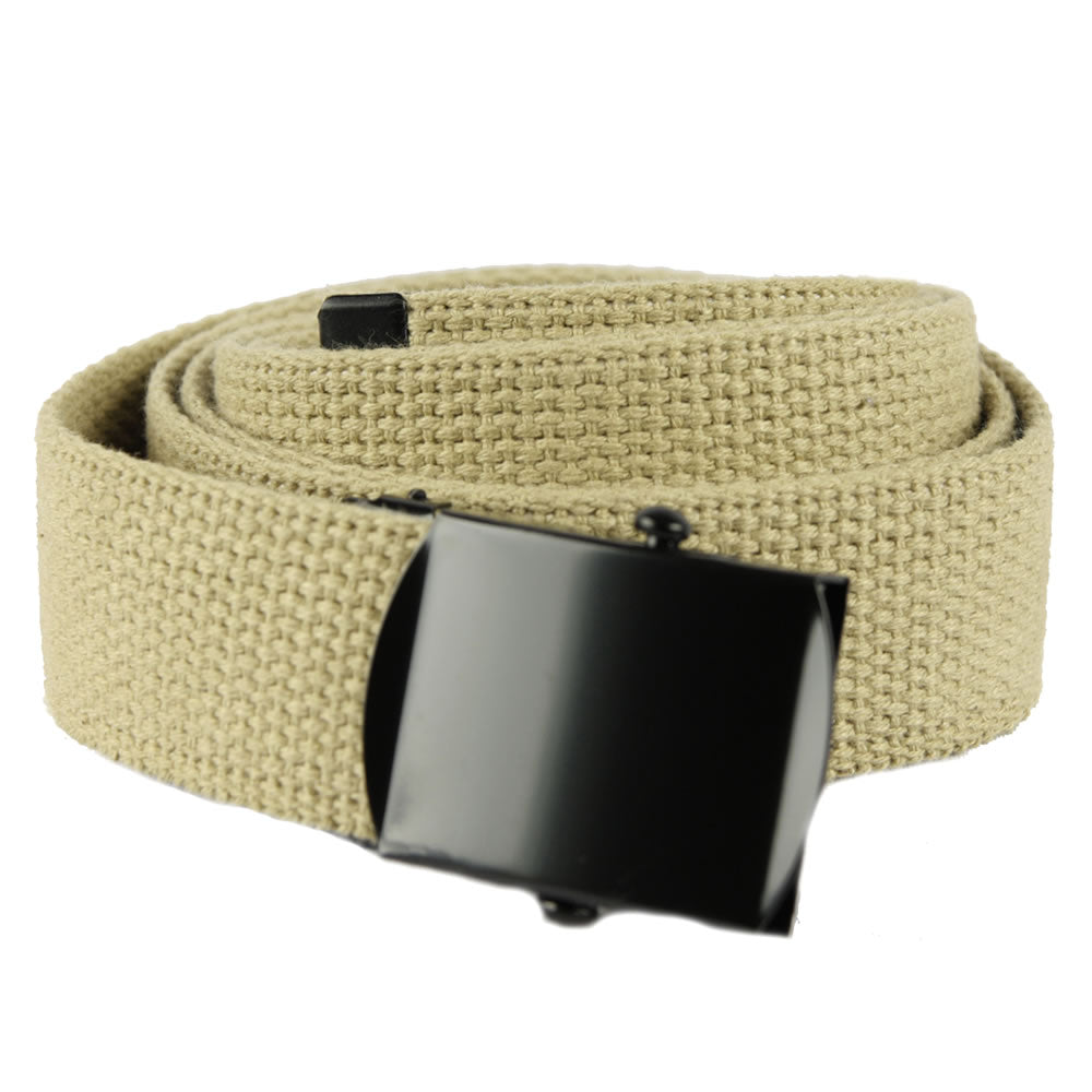 Cinturón de algodón negro con hebilla metálica negra, ancho 32 mm, talla 135