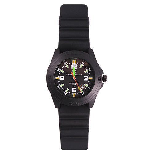 Reloj táctico SOLDIER negro con correa de goma y cristal endurecido